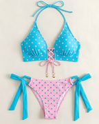 Women's Polka Dot Print High-End Stylish Two-Piece Bikini Set