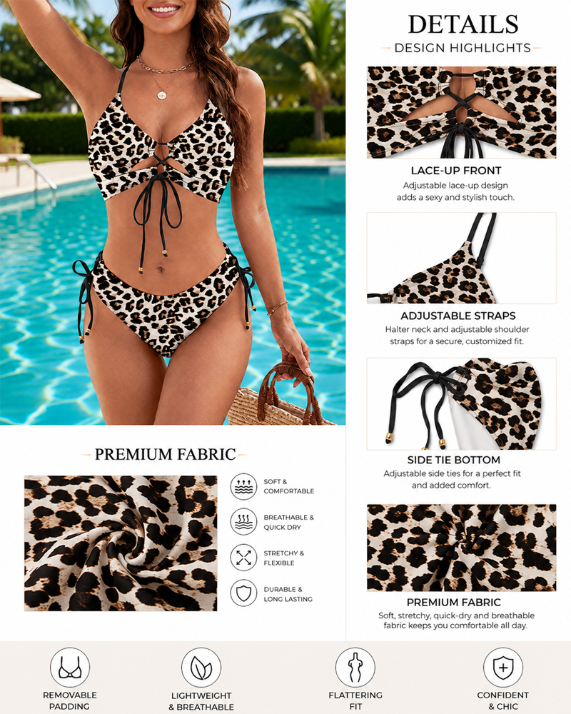 Sexy Tie-Strap Backless Two-Piece Bikini
