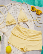 Women’s Resort Solid Halter Neck Bikini Two-Piece Set