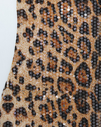 Sexy Lace Patchwork Leopard Sequin Bandeau Strap Dress