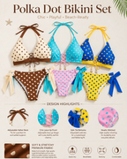 Women's Polka Dot Print High-End Stylish Two-Piece Bikini Set