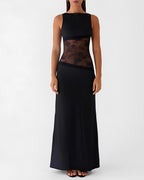Sexy Figure-hugging Spliced Lace Sleeveless Backless Long Dress