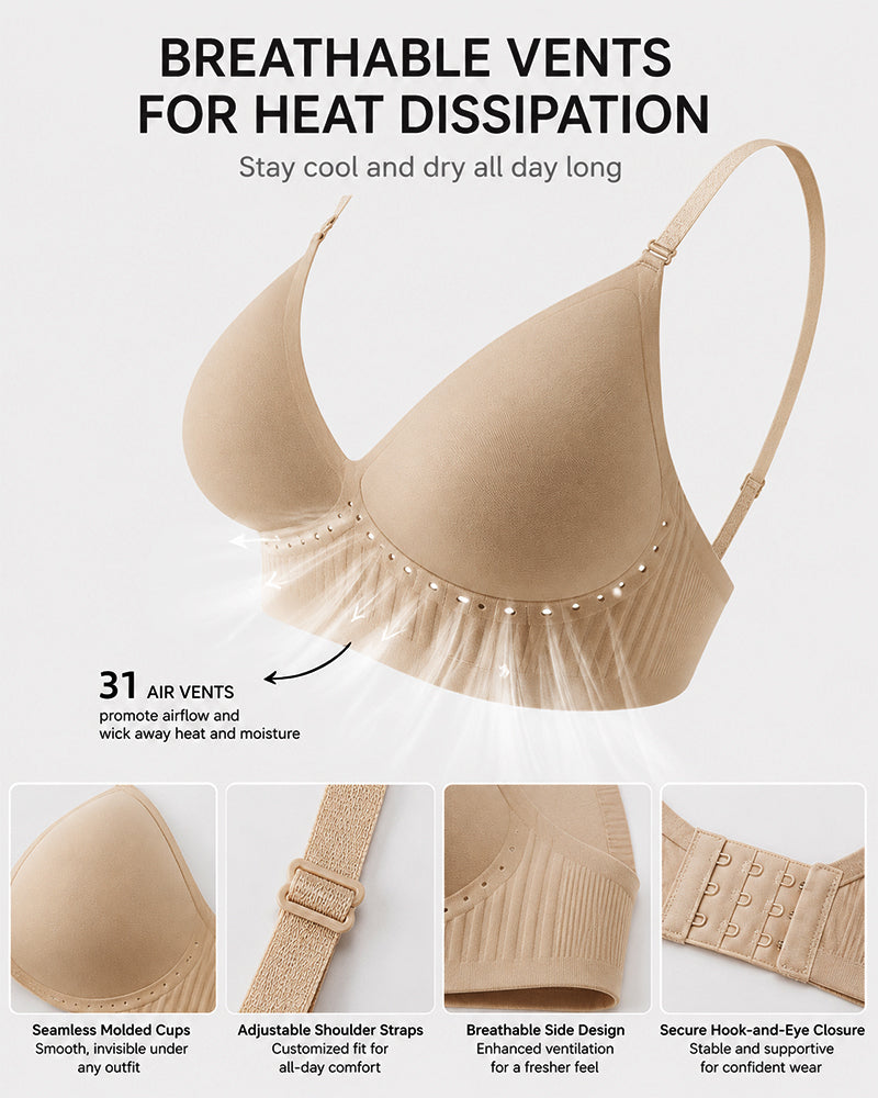 Women's Deep V Seamless Invisible Adjustable Strap Bra