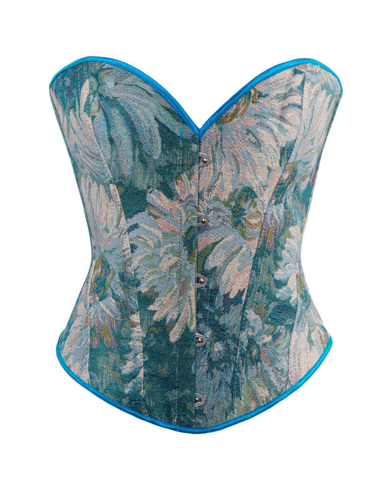 Monet Oil Painting Vintage Fishbone Corset Tight Gather Court Shaping Top