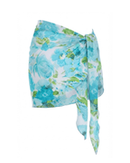 Abstract Blue Floral Swimsuit Set