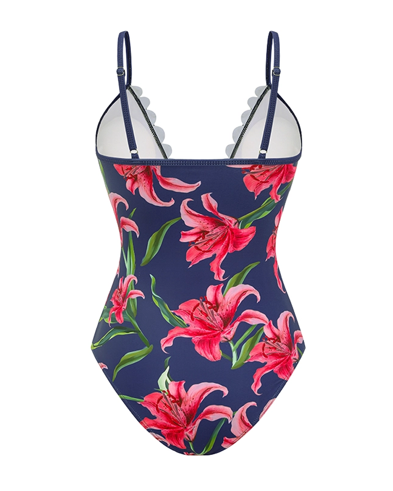 Iris Print Various Ways To Wear Swimsuit Set