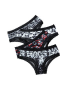 Rose Print Lace Trim High-Stretch Comfort Mid-Rise Women's Panties