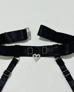 Sexy Embroidered Cutout Rhinestone Heart Halter Lingerie Set