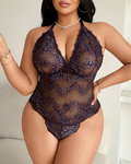 Plus Size Sexy Lace Halter Teddy