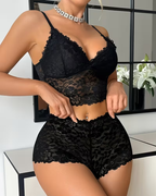 Sexy Floral Lace Push-Up Camisole Lingerie Set