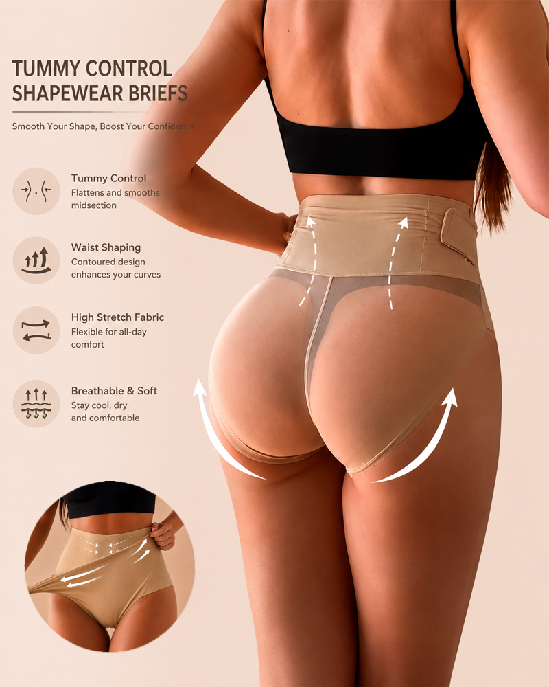 Breathable Mesh Panel Tummy Control Butt-Lifting Shapewear
