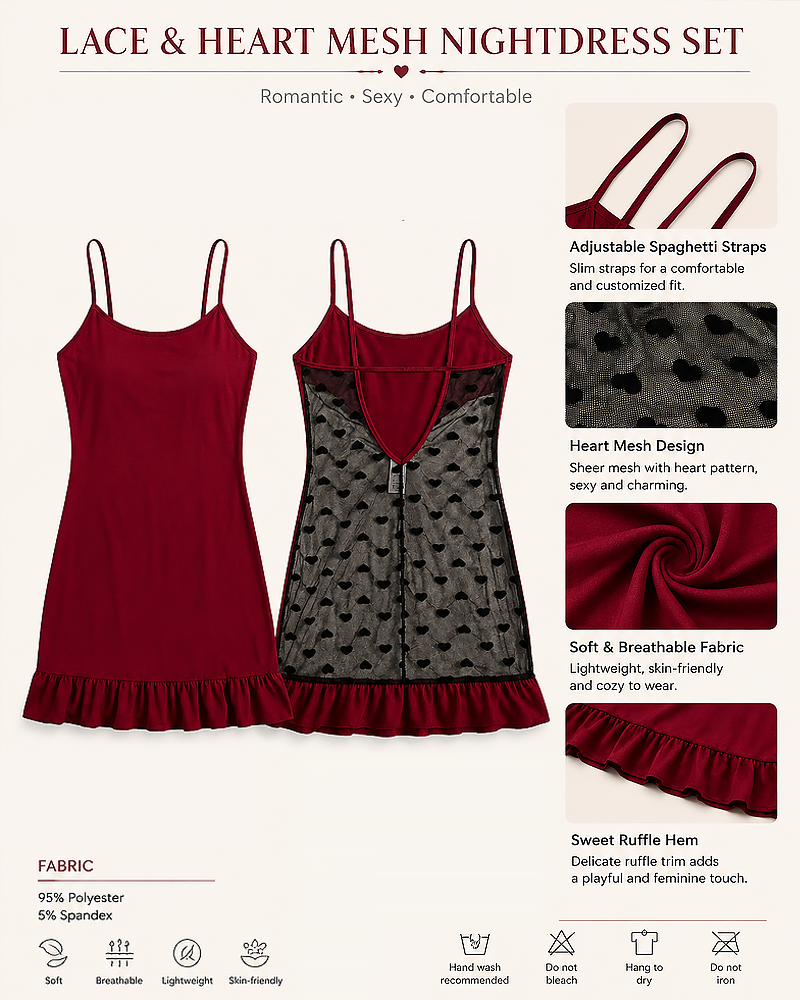 Sheer Lace Spliced Lingerie