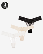 Floral Lace Cutout Thong Panties
