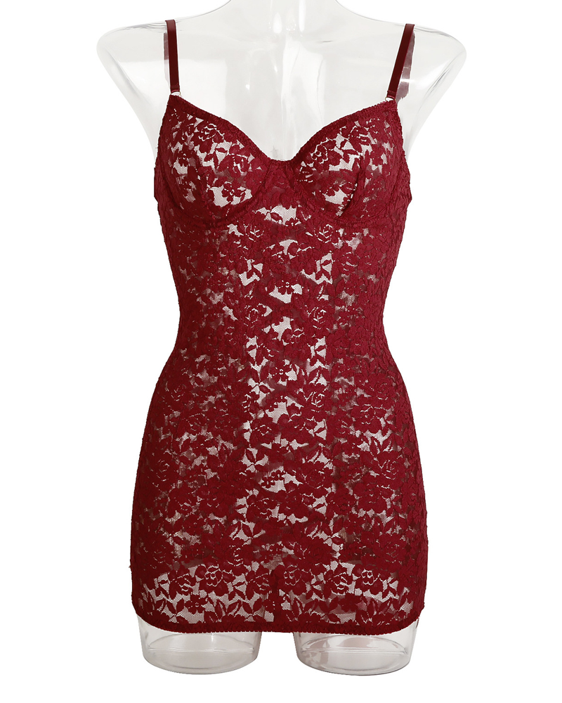 Strappy Lace Slip Bodycon Dress