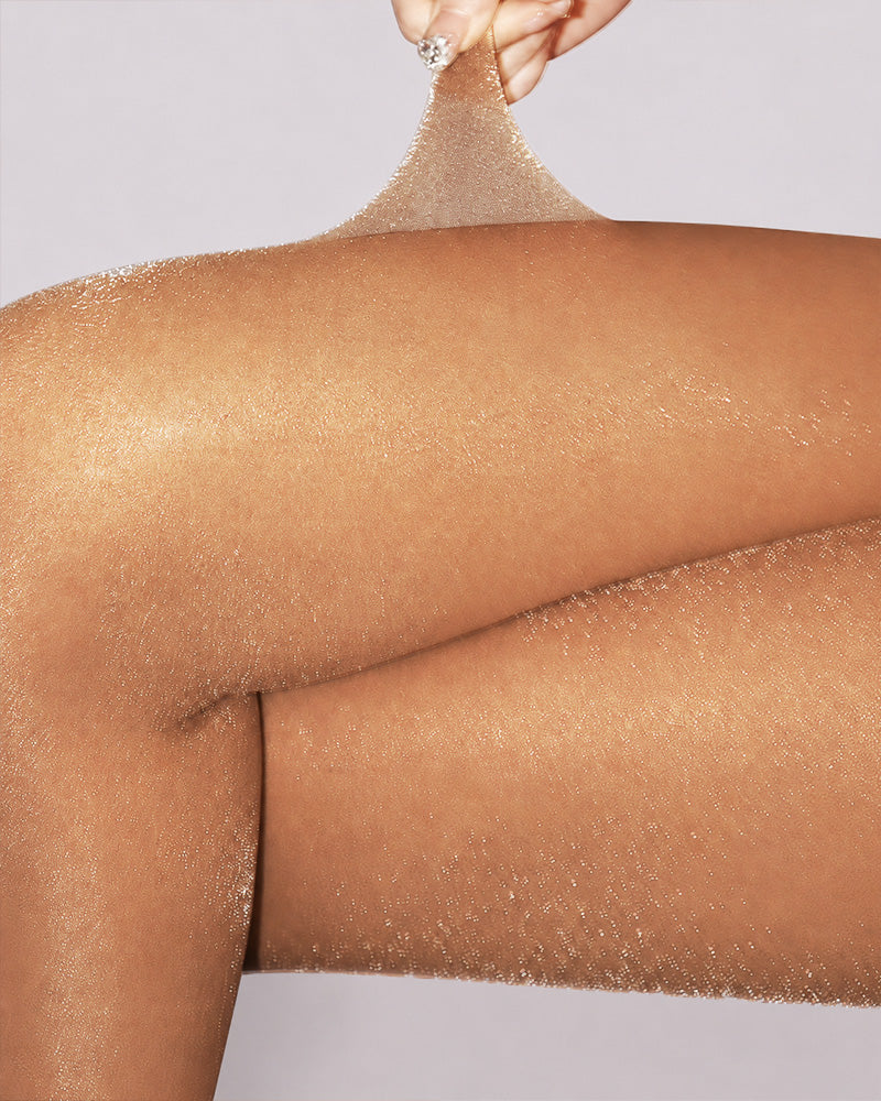 Two-Pairs Seamless Pearlescent Ultra-thin Shimmering Transparent Pantyhose