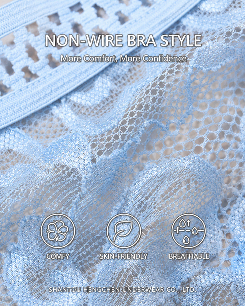 Multiple-Pack Sexy Lace Mesh Metal Buckle Decoration Thongs