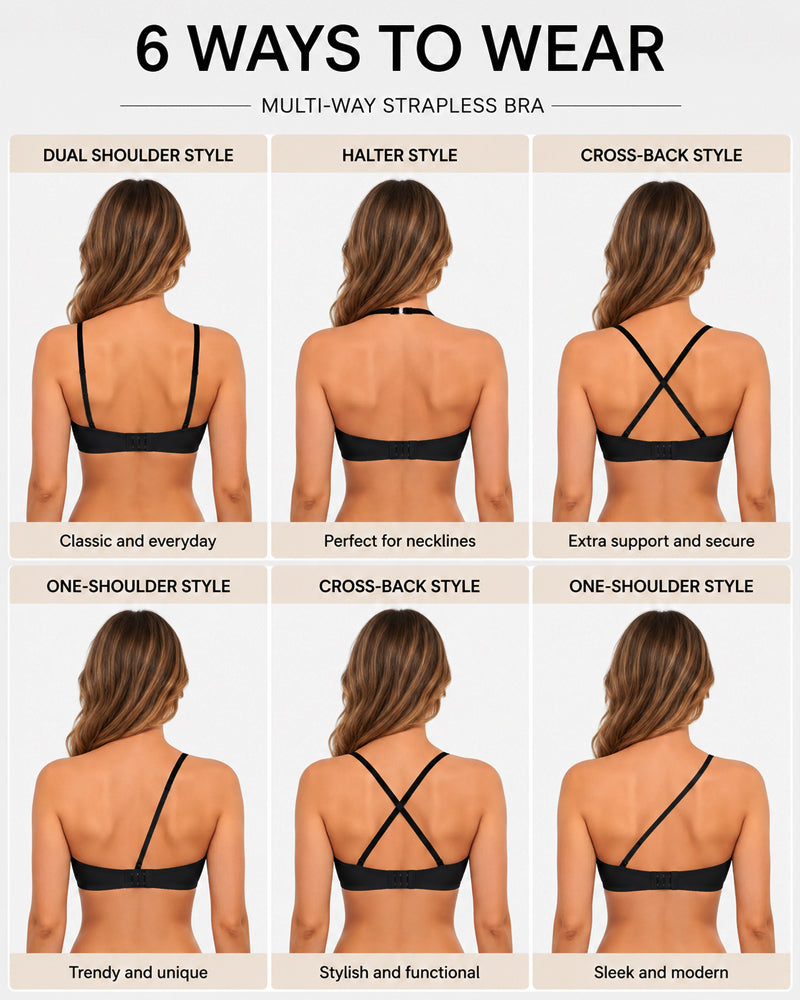 Double Front Closure Strapless Seamless Wire-free Push-up Bra