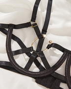 Sexy Strappy Metal Ring Lingerie Set