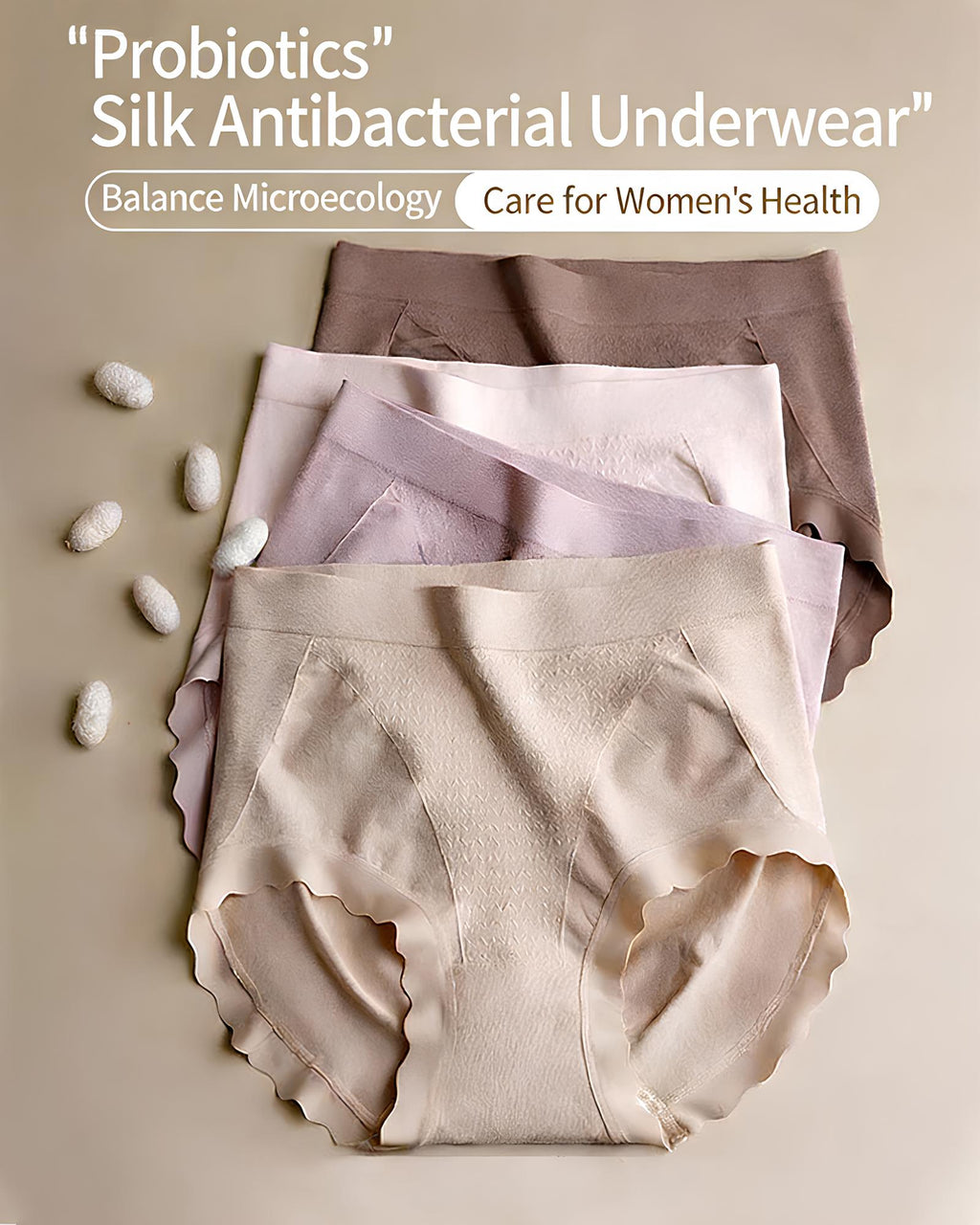 Mulberry Silk Warming Temperature-sensitive 10A Antibacterial Crotch High Elasticity Seamless Hip-lifting Panties