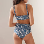 Blue Dragonfly Printed Swimsuit and Sarong