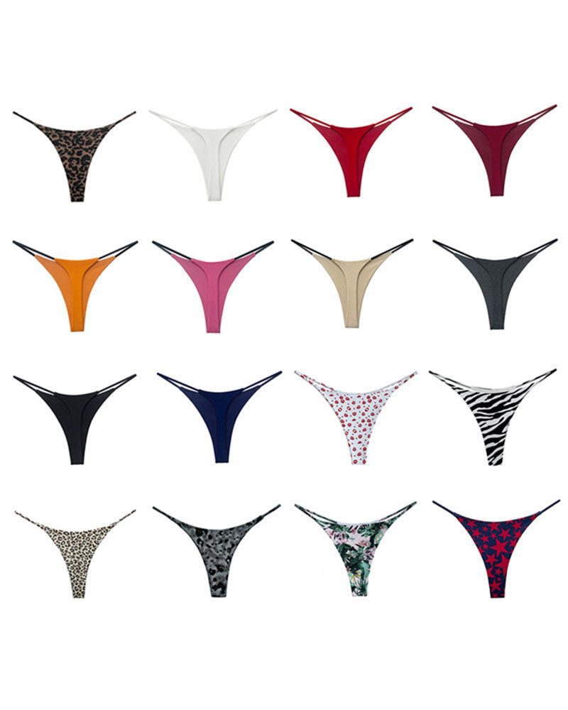 Double-Layer String Cotton T-Back Thong