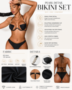 Sexy Halter Underwire Metal Detail Bikini Set