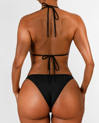 Sexy Halter Underwire Metal Detail Bikini Set