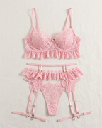 Sexy Lace Hollow-Out Erotic Lingerie Set
