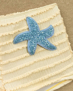 Halter Neck Starfish Sequin Embroidered Two-Piece Bikini Set