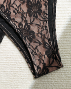 Sexy Lace Composite Fabric Mesh Bikini Set with Cover-Up Skirt