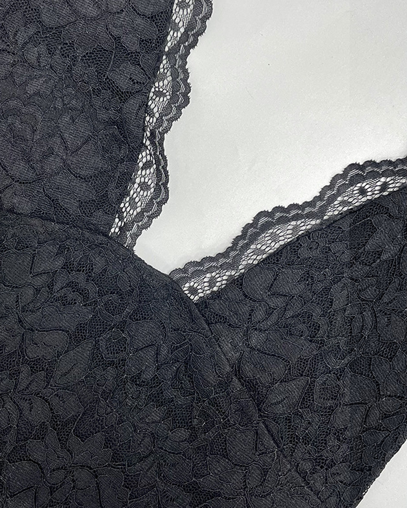 Sexy Lace V-Neck Backless Slim Fit Bodycon Dress