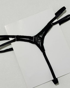 Sexy Embroidered Cutout Rhinestone Heart Halter Lingerie Set