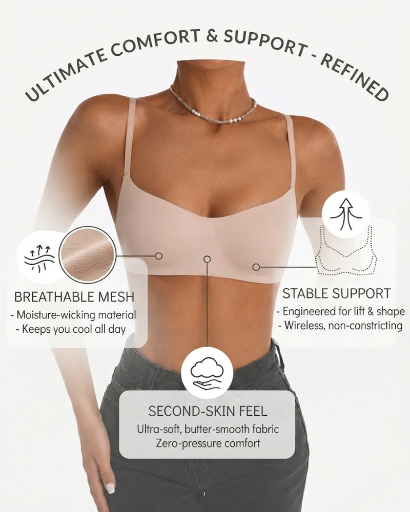 Seamless Invisible Low-Cut Non-Wired Bra