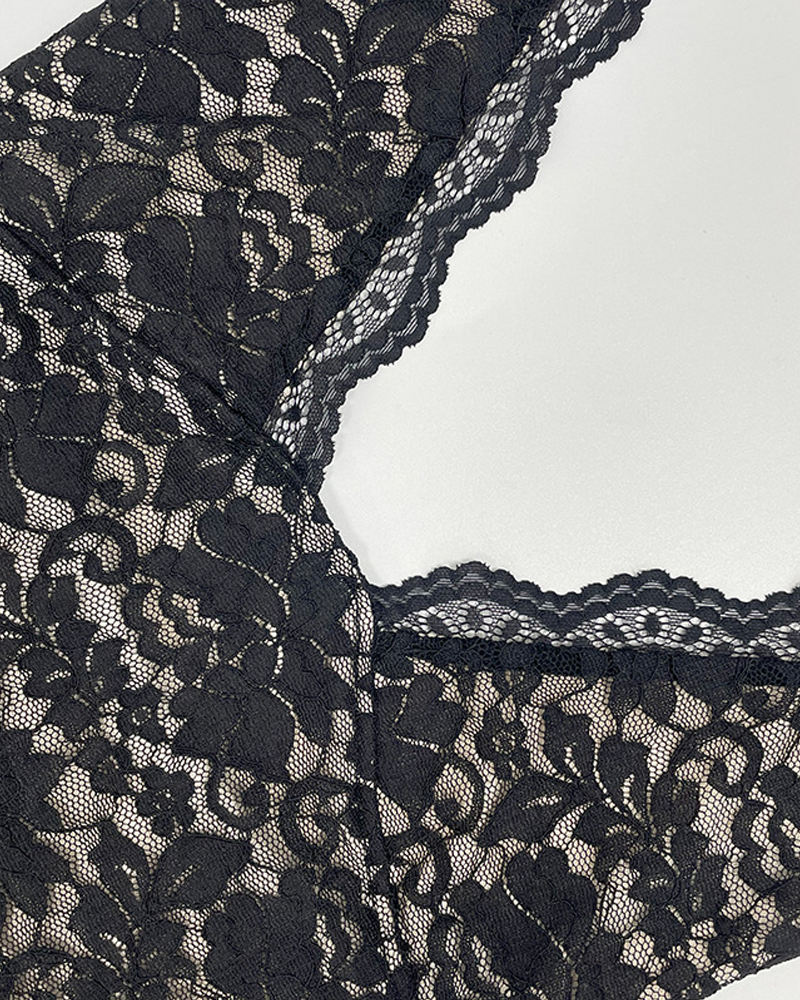 Sexy Lace V-Neck Backless Slim Fit Bodycon Dress
