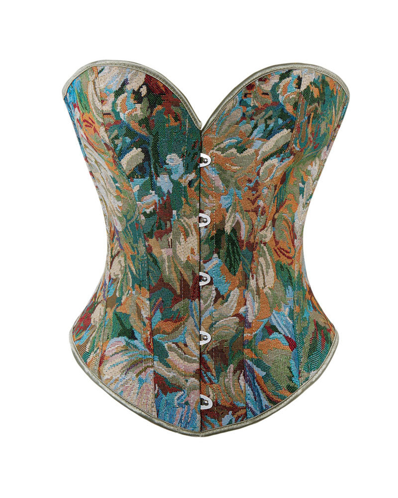 Monet Oil Painting Vintage Fishbone Corset Tight Gather Court Shaping Top