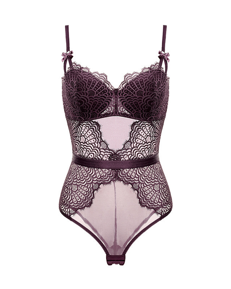 Sexy Lace Sheer Shaping Bodysuit