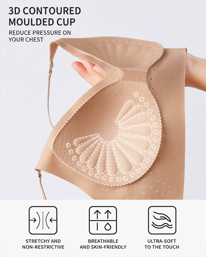 Women's Deep V Seamless Invisible Adjustable Strap Bra