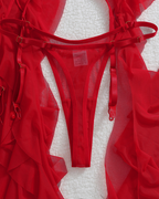 Sexy Butterfly Lace High-Slit Lingerie Sleepwear Set