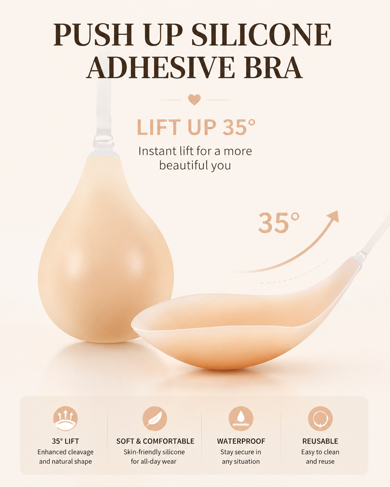 Halter Neck Teardrop Silicone Lift-Up Invisible Bra
