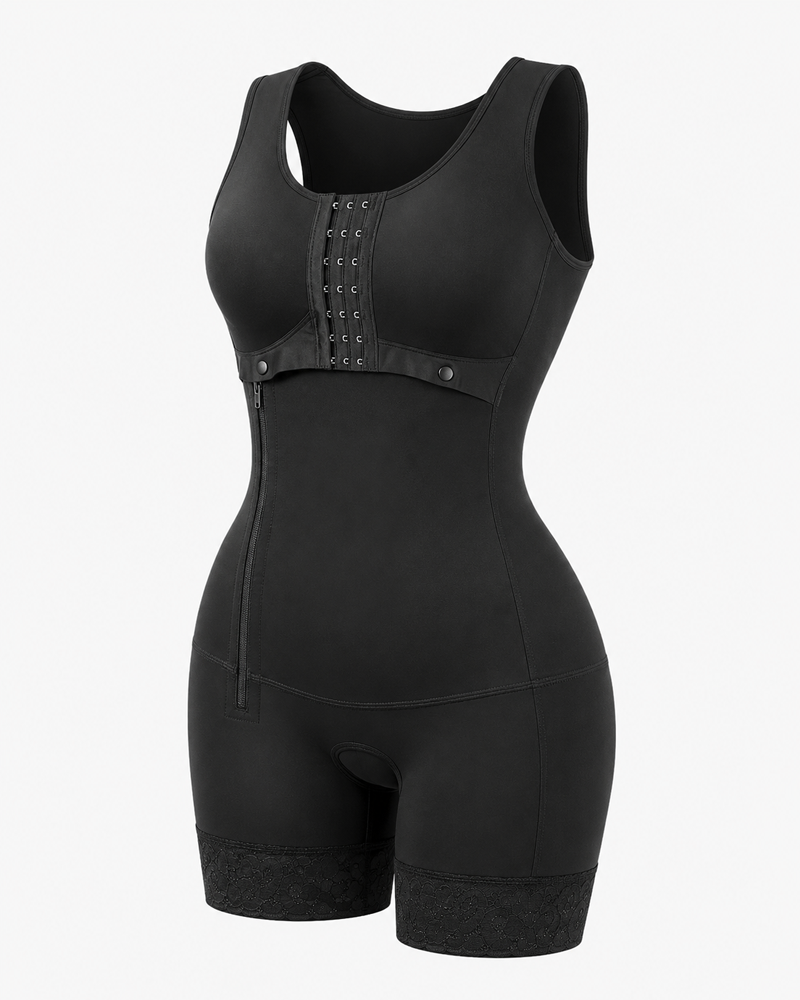 Full-Body Shapewear with Bust Support, Tummy Control & Side Zipper