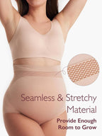 Women's Maternity High Waist Underwear Pregnancy Seamless Soft Belly Support Panties Over Bump 3 Pack