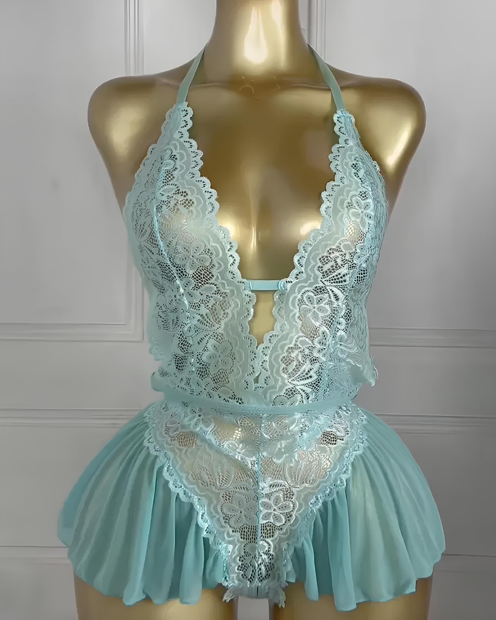 Women's Sexy Solid Color Lace Pajamas