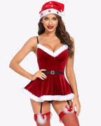 Santa Babydoll Velvet with Corset