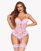 Lace Garter Lingerie Set Teddy