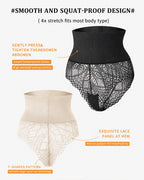2-Pack High Waist Elastic Tummy Control Lace Hip Lift Shaping Thongs