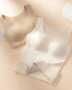 Silk Patch Fleece-Lined Fixed Cups Wire-Free Comfortable Warm Vest