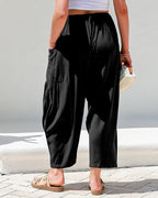 Breezy Linen Blend Wide-Leg Pants with Pockets