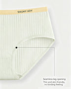 Multi-pack Pure Cotton Colorblock Ribbed Seamless Briefs