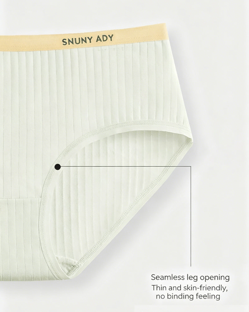 Multi-pack Pure Cotton Colorblock Ribbed Seamless Briefs