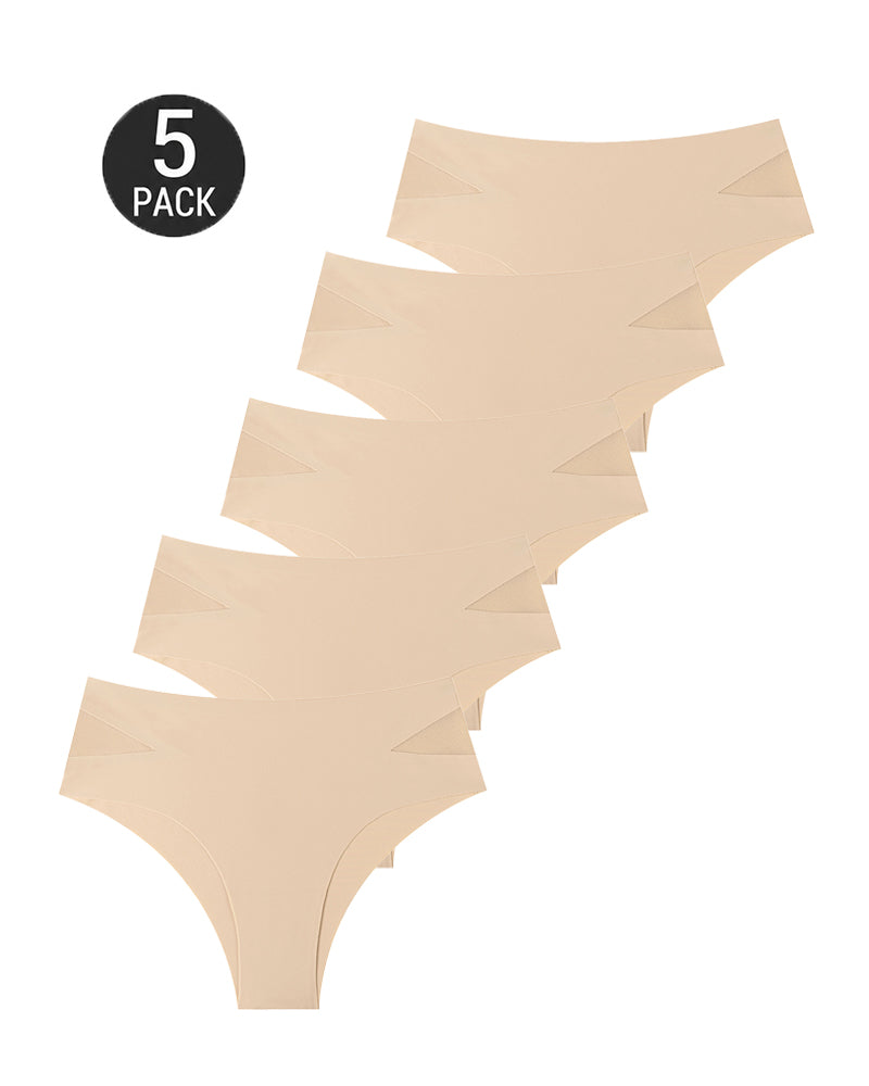 5-Pack Seamless Mesh Cutout Elastic Panty